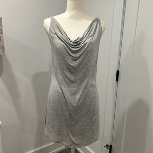 CAbi Gray Cowl Neck Mini Dress